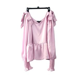 ELOQUII Elements Women's Top Size 24 Kawaii Princess Pink Fairy Core Boatneck